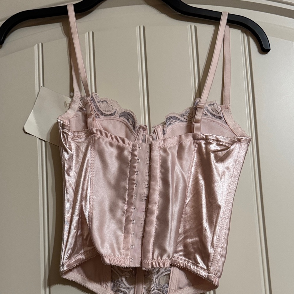 Rare Authentic Vintage Christian Dior Elegant Pink Lace Bustier - Picture 2 of 3